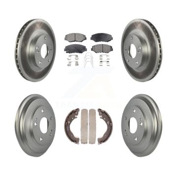 Front Rear Coated Disc Brake Rotors Ceramic Pads And Drum Kit For Honda Civic KGT-102504