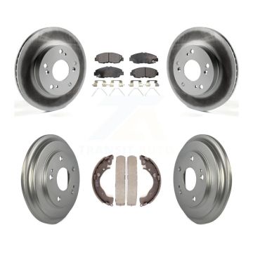 Front Rear Coated Disc Brake Rotors Ceramic Pads And Drum Kit For Honda Civic KGT-102505