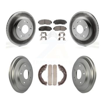 Front Rear Coated Disc Brake Rotors Ceramic Pads And Drum Kit For Honda Civic KGT-102506