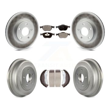 Front Rear Coat Disc Brake Rotors Ceramic Pad Drum Kit For 2010-2013 Ford Transit Connect KGT-102517