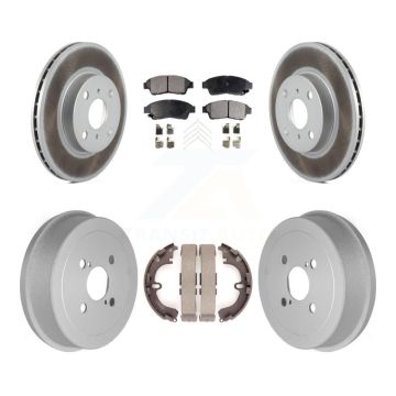 Front Rear Coated Brake Rotor Ceramic Pad Drum Kit For 1993-1997 Toyota Corolla Geo Prizm KGT-102520