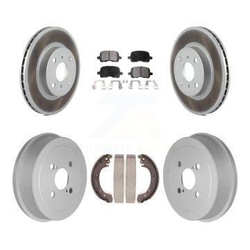 Front Rear Coat Disc Brake Rotors Ceramic Pad Drum Kit For 2002 Toyota Corolla From 04 02 KGT-102523
