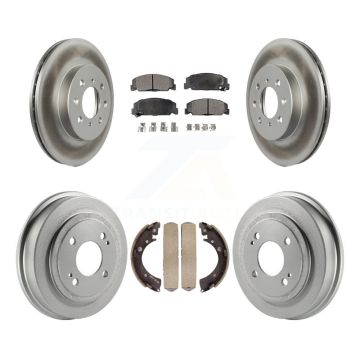 Front Rear Coat Brake Rotor Ceramic Pad Drum Kit For 1997 Honda Civic LX with 4-Wheel ABS KGT-102531