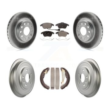 Front Rear Coated Disc Brake Rotors Ceramic Pads And Drum Kit For Volkswagen Jetta Beetle KGT-102538