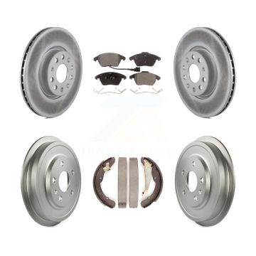 Front Rear Coated Disc Brake Rotors Ceramic Pads And Drum Kit For Volkswagen Jetta Beetle KGT-102539