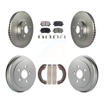 Front Rear Coated Disc Brake Rotors Ceramic Pads And Drum Kit For Toyota Corolla KGT-102541
