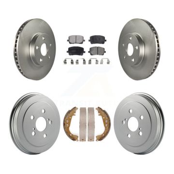Front Rear Coated Disc Brake Rotors Ceramic Pads And Drum Kit For Toyota Corolla KGT-102542