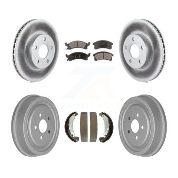 Front Rear Coated Brake Rotor Ceramic Pad Drum Kit For Pontiac Sunfire Chevrolet Cavalier KGT-102549