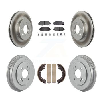 Front Rear Coated Disc Brake Rotors Ceramic Pads And Drum Kit For Honda Civic KGT-102551