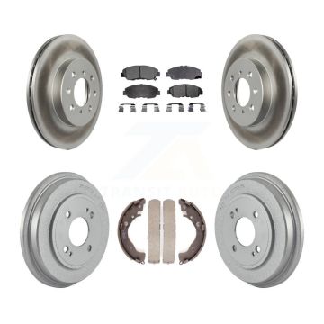 Front Rear Coated Disc Brake Rotors Ceramic Pads And Drum Kit For Honda Insight KGT-102552