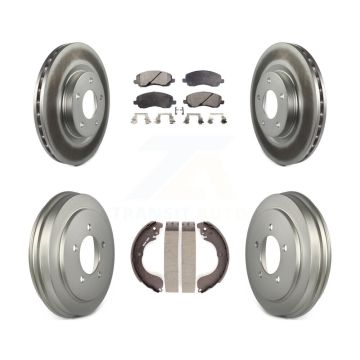 Front Rear Coated Brake Rotor Ceramic Pad Drum Kit For Jeep Patriot Compass Dodge Caliber KGT-102558