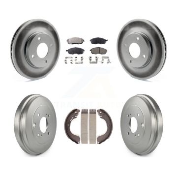 Front Rear Coated Disc Brake Rotors Ceramic Pad And Drum Kit For Nissan Versa Sentra Cube KGT-102560