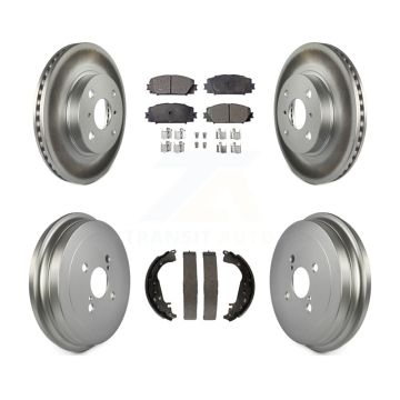 Front Rear Coated Disc Brake Rotors Ceramic Pads And Drum Kit For Toyota Yaris KGT-102561