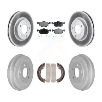 Front Rear Coated Brake Rotors Ceramic Pad Drum Kit For Ford Escape Mazda Tribute Mercury KGT-102563