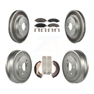Front Rear Coat Brake Rotors Ceramic Pad Drum Kit For Chevrolet GMC Silverado 1500 Sierra KGT-102565