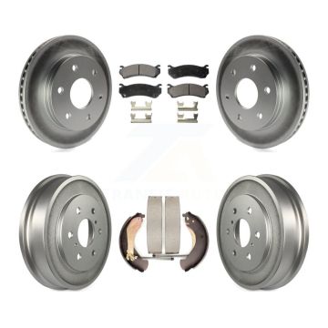 Front Rear Coat Brake Rotors Ceramic Pad Drum Kit For Chevrolet Silverado 1500 GMC Sierra KGT-102566