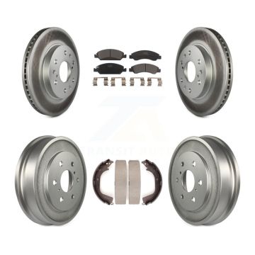 Front Rear Coat Brake Rotors Ceramic Pad Drum Kit For Chevrolet Silverado 1500 GMC Sierra KGT-102567