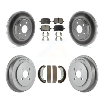 Front Rear Coated Disc Brake Rotors Ceramic Pads And Drum Kit For Pontiac Pursuit KGT-102568