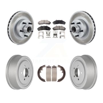 Front Rear Coated Brake Rotor Ceramic Pad Drum Kit For Ford Ranger With 10" Diameter KGT-102570