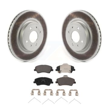 Front Coated Disc Brake Rotors And Ceramic Pads Kit For Kia Rio Hyundai Accent KGT-102575