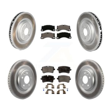 Front Rear Coated Disc Brake Rotors And Ceramic Pads Kit (6Pc) For 2017 Porsche Macan S KGT-102580