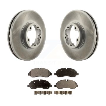 Front Coated Disc Brake Rotors And Ceramic Pads Kit For Ford Transit-350 HD KGT-102595