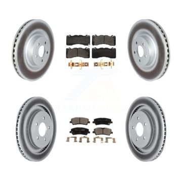 Front Rear Coated Disc Brake Rotors And Ceramic Pads Kit For Ford Mustang KGT-102619