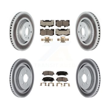 Front Rear Coat Brake Rotors Ceramic Pad Kit For 15-19 Ford Mustang Without Brembo Brakes KGT-102620