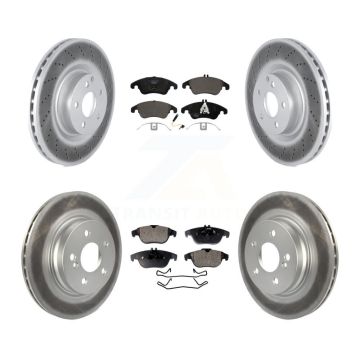 Front Rear Coated Disc Brake Rotor Ceramic Pad Kit For 2010-2011 Mercedes-Benz E550 Coupe KGT-102623