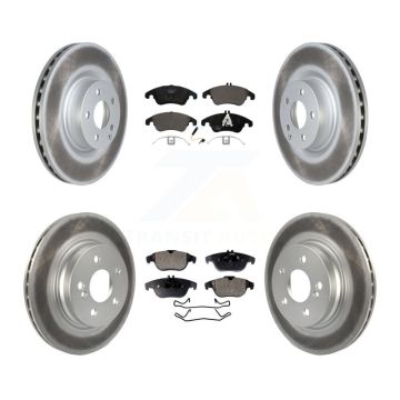 Front Rear Coated Disc Brake Rotor Ceramic Pad Kit For 2010-2011 Mercedes-Benz E550 Coupe KGT-102625