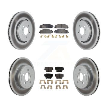 Front Rear Coated Disc Brake Rotors And Ceramic Pads Kit For Dodge Charger KGT-102627