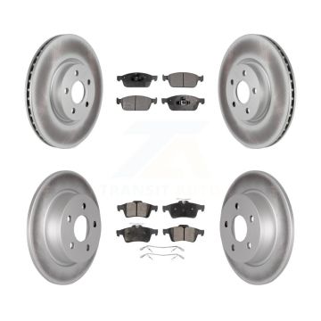 Front Rear Coated Disc Brake Rotors And Ceramic Pads Kit For Ford Transit Connect KGT-102631