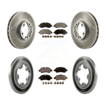 Front Rear Coat Brake Rotors Ceramic Pad Kit For 16 Ford Transit-350 HD With 5 Lug Wheels KGT-102635