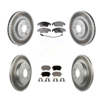 Front Rear Coated Disc Brake Rotor & Ceramic Pad Kit For 2009 Audi A4 Quattro Sedan/Wagon KGT-102642