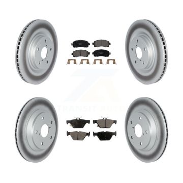 Front Rear Coated Disc Brake Rotors And Ceramic Pads Kit For Subaru Forester KGT-102644