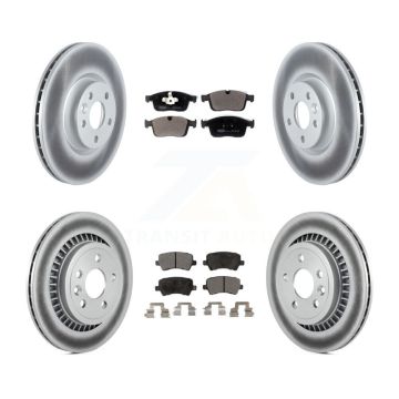 Front Rear Coated Disc Brake Rotors And Ceramic Pads Kit For Volvo XC60 KGT-102645