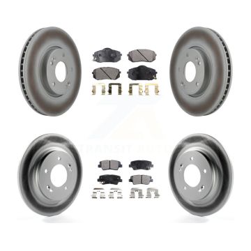 Front Rear Coated Disc Brake Rotors And Ceramic Pads Kit For Kia Soul EV KGT-102648