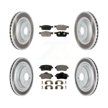 Front Rear Coated Disc Brake Rotors And Ceramic Pads Kit For 2017 Mercedes-Benz GLS350d KGT-102650