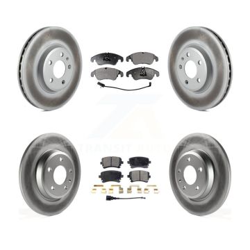 Front Rear Coated Disc Brake Rotors And Ceramic Pads Kit For 2013 Audi A4 allroad KGT-102654