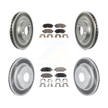 Front Rear Coated Brake Rotor Ceramic Pad Kit For Nissan LEAF With Electric Parking KGT-102657