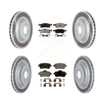 Front Rear Coated Disc Brake Rotors And Ceramic Pads Kit For Mercedes-Benz GLE400 KGT-102659