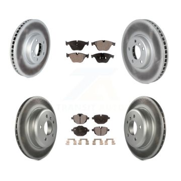 Front Rear Coated Disc Brake Rotors And Ceramic Pads Kit (6Pc) For BMW 535i KGT-102706