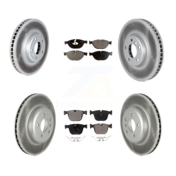 Front Rear Coated Brake Rotor & Ceramic Pad Kit (6Pc) For BMW 535i GT xDrive 740Li 740i 7 KGT-102708