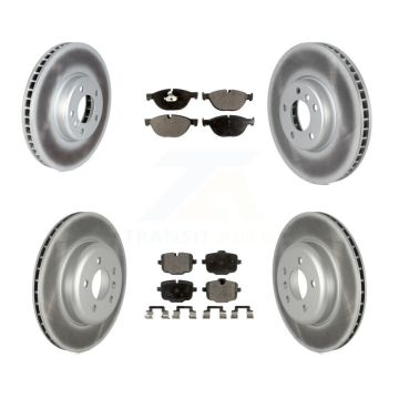 Front Rear Coated Brake Rotor & Ceramic Pad Kit (6Pc) For BMW 550i xDrive 650i Gran Coupe KGT-102709