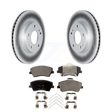Front Coated Disc Brake Rotors And Ceramic Pads Kit For 2017-2022 Hyundai Ioniq Kia Niro KGT-102727