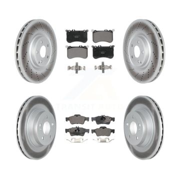 Front Rear Coated Disc Brake Rotor And Ceramic Pad Kit For 2012-2017 Mercedes-Benz CLS550 KGT-102738