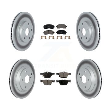 Front Rear Coated Disc Brake Rotors And Ceramic Pads Kit For Subaru Forester KGT-102739