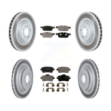 Front Rear Coated Brake Rotors Ceramic Pad Kit For Mercedes-Benz GLE550e With AMG Package KGT-102743