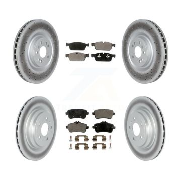 Front Rear Coated Brake Rotors Ceramic Pad Kit For Mercedes-Benz GLE550e With AMG Package KGT-102744