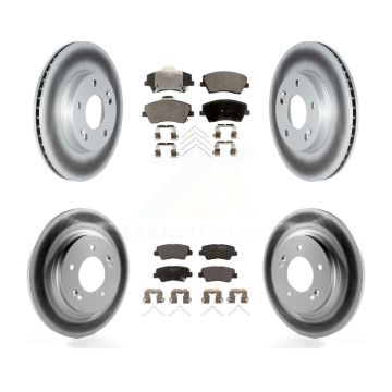 Front Rear Coated Disc Brake Rotors And Ceramic Pads Kit For Hyundai Ioniq Kia Niro KGT-102746